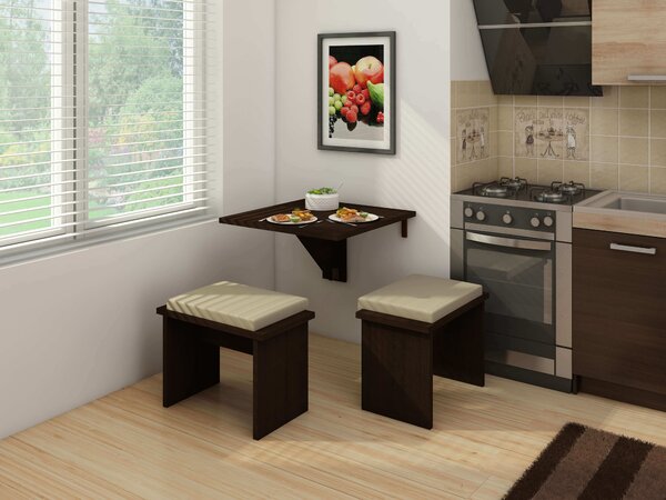 Masă de sufragerie extensibilă Elston 7 (stejar sonoma închis) (pentru 2 persoane). 1051401