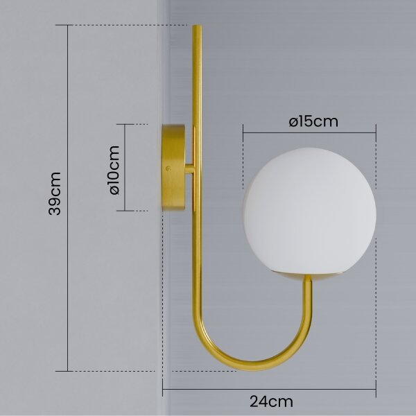 Aplica de perete 1xG9/40W/230V aurie/albă