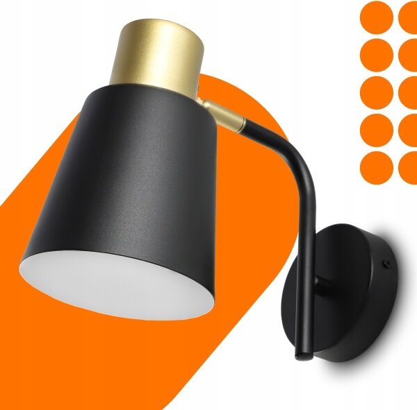Lampă de perete 1xE27/20W/230V neagră/aurie