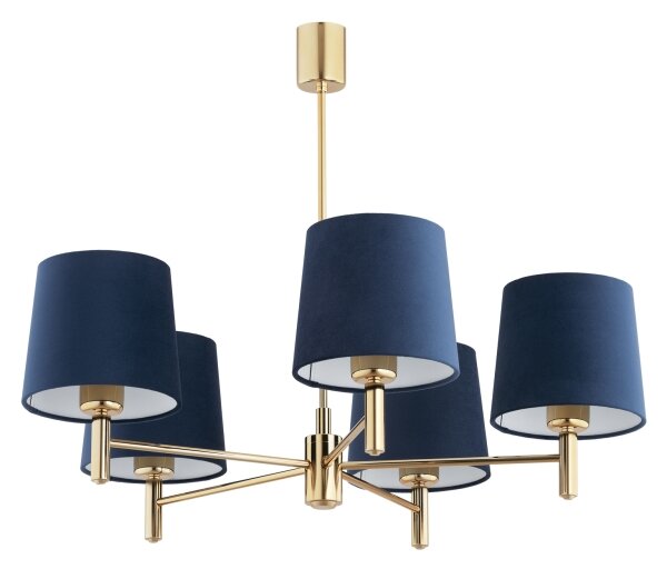BRILAGI - Candelabru pe tijă MONTE, 5xE27/60W/230V, albastru/auriu