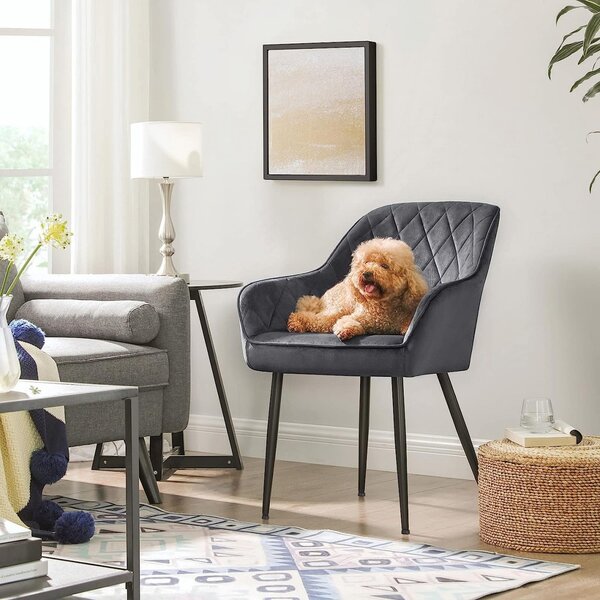 Scaun dining, Songmics, Gri, 62.5x60x85 cm