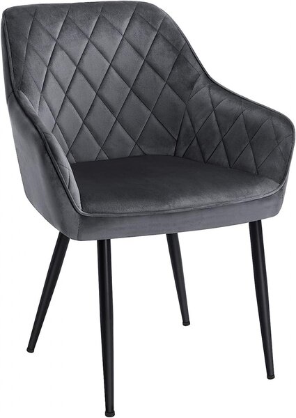 Scaun dining, Songmics, Gri, 62.5x60x85 cm