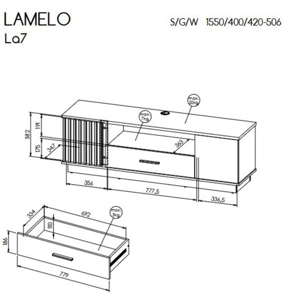 Comodă TV Lamelo La7