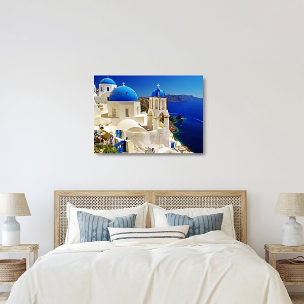 Tablou pe sticlă - Santorini, Grecia (70x50 cm)