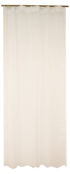 Perdea Velaria voal simplu alb brodat, 100x245 cm