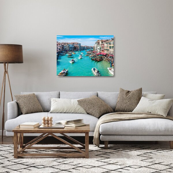 Tablou pe sticlă - Canalul Grande, Veneția, Italia (70x50 cm)