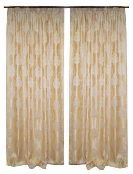 Set draperii tafta baroc ivory, 2x180x245 cm