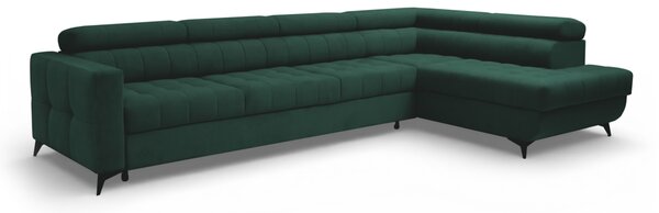 Colțar extensibil Nardo Maxi dreapta - verde catifea Bluvel 78