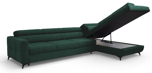 Colțar extensibil Nardo Maxi dreapta - verde catifea Bluvel 78