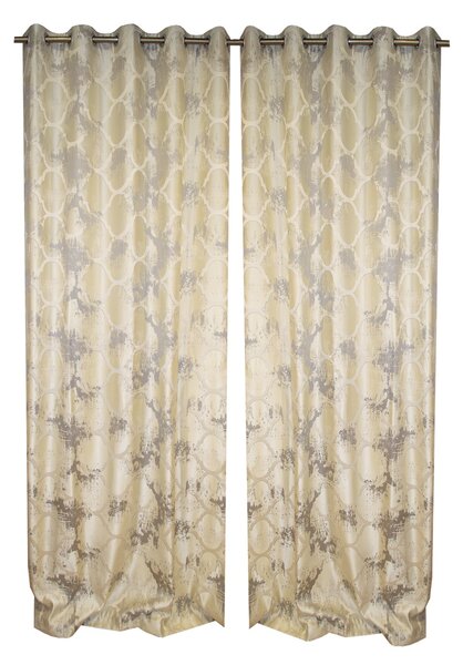 Set draperii Velaria crem cu imprimeu geometric, 2 150x260 cm
