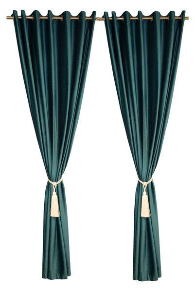 Set draperii Velaria catifea turcoaz, 2x190x250 cm