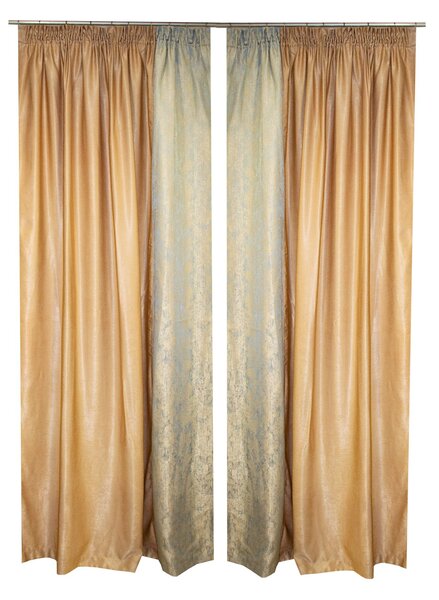 Set draperii Velaria bej cu imprimeu baroc, 2x160x260 cm
