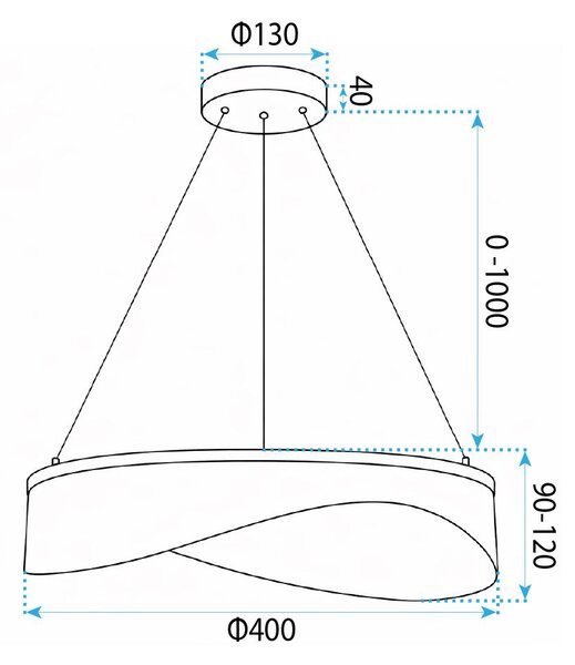 LAMPĂ DE TAVAN SUSPENDATĂ G144-CP 40 GOLD