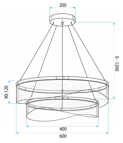 LAMPĂ DE TAVAN SUSPENDATĂ G146-2CP GOLD