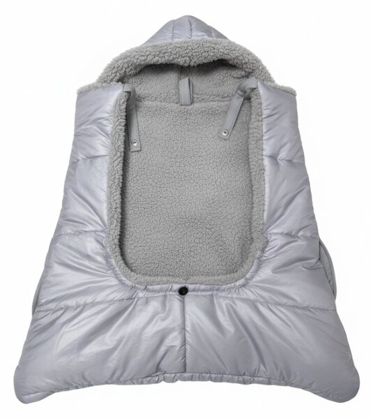 Husa protectie de iarna pentru carucior si marsupiu Kidizi All Grey, model universal transformabil