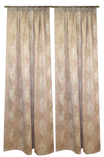 Set draperii Velaria cu imprimeu roz, 2x140x260 cm