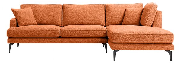 Colțar Fix AZURRO, 280x90/180x85 cm, Dreapta / Portocaliu-Mystery