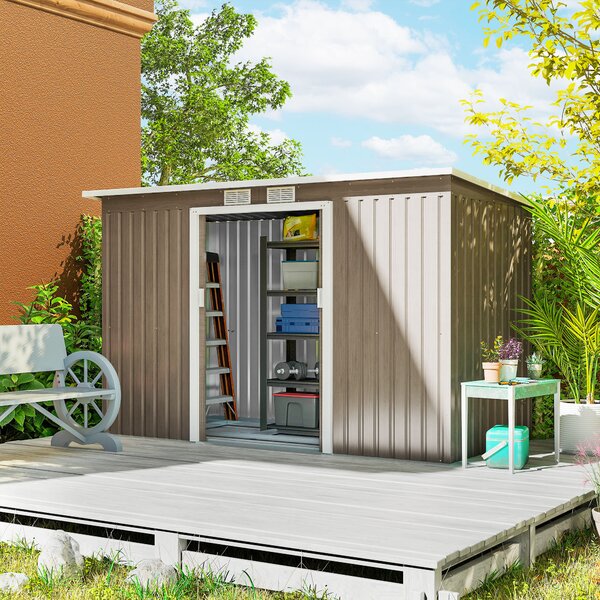 Outsunny Casuta pentru unelte de gradina, 277x130x173cm, verde | Aosom Romania