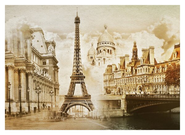 Tablou pe sticlă - Monumente din Paris (70x50 cm)