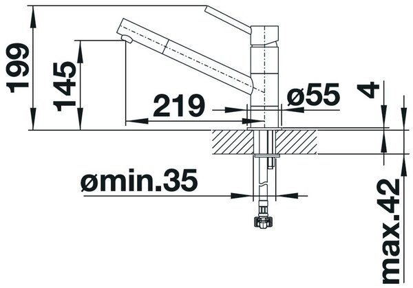 Blanco Kano baterie bucătărie pe picior crom-alb 525030