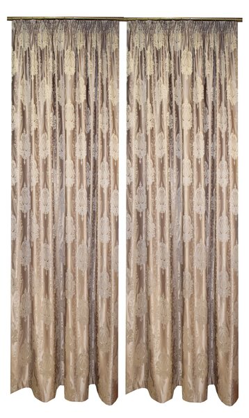 Set draperii Velaria tafta baroc gri, 2x100x245 cm