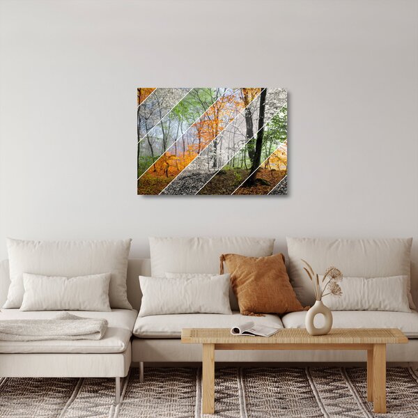 Tablou pe sticlă - Schimbarea anotimpurilor (70x50 cm)