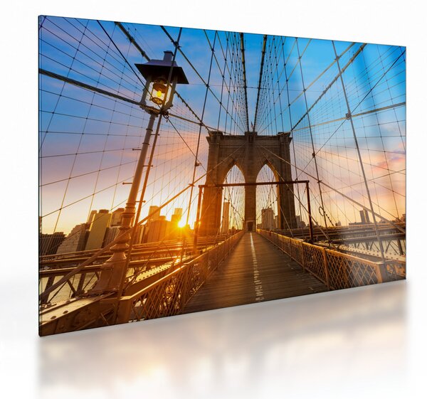 Tablou pe sticlă - Podul Brooklyn, Manhattan, New York (70x50 cm)