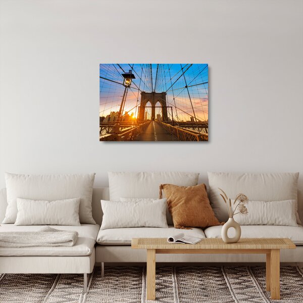 Tablou pe sticlă - Podul Brooklyn, Manhattan, New York (70x50 cm)