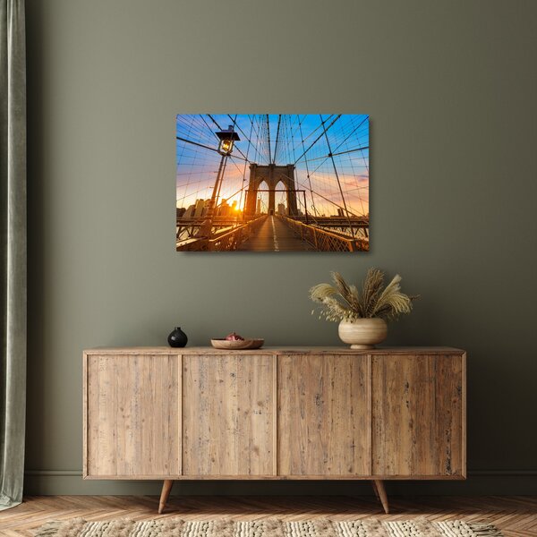 Tablou pe sticlă - Podul Brooklyn, Manhattan, New York (70x50 cm)