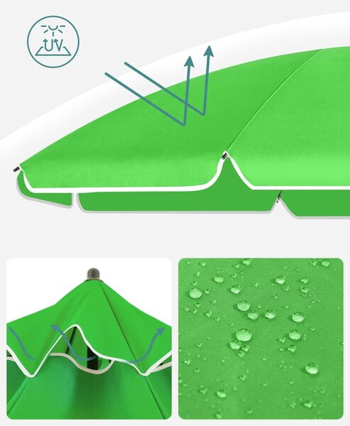 Umbrela de plaja Songmics Verde 160x160x206 cm