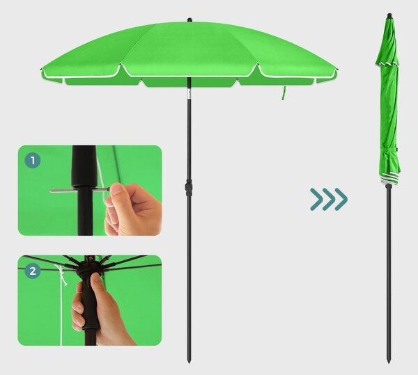 Umbrela de plaja Songmics Verde 160x160x206 cm