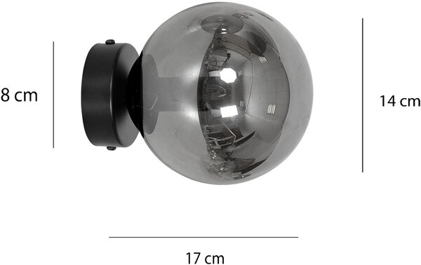 Emibig Rossi lampă de perete 1x10 W negru-grafit 875/K1