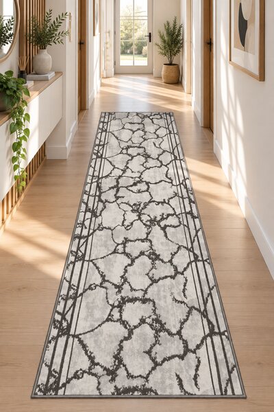 Traversa Moderna, Frida 10457, Gri, Latime 60 cm, Diverse Lungimi