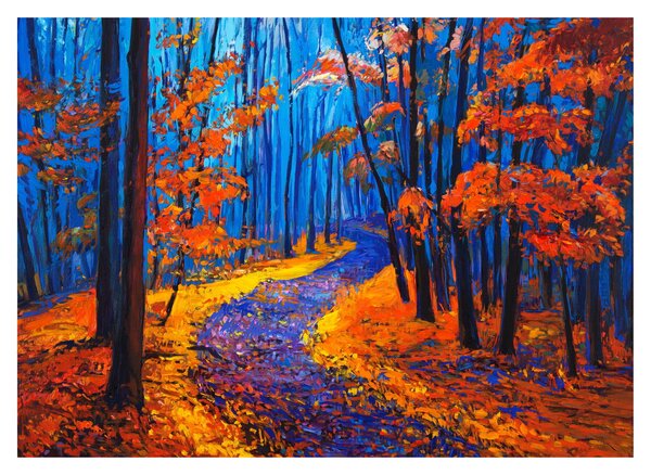 Tablou pe sticlă - Pădurea toamna (70x50 cm)
