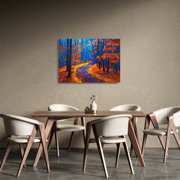 Tablou pe sticlă - Pădurea toamna (70x50 cm)