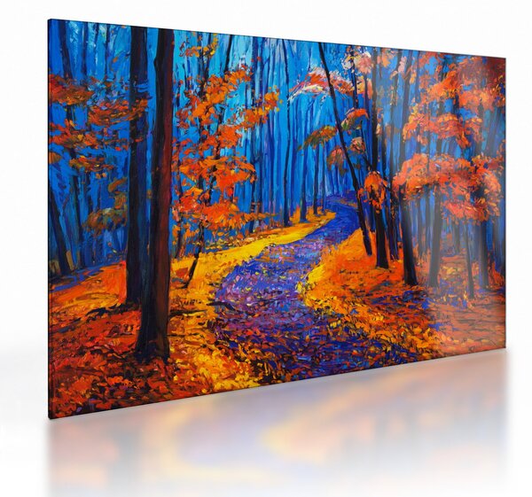 Tablou pe sticlă - Pădurea toamna (70x50 cm)