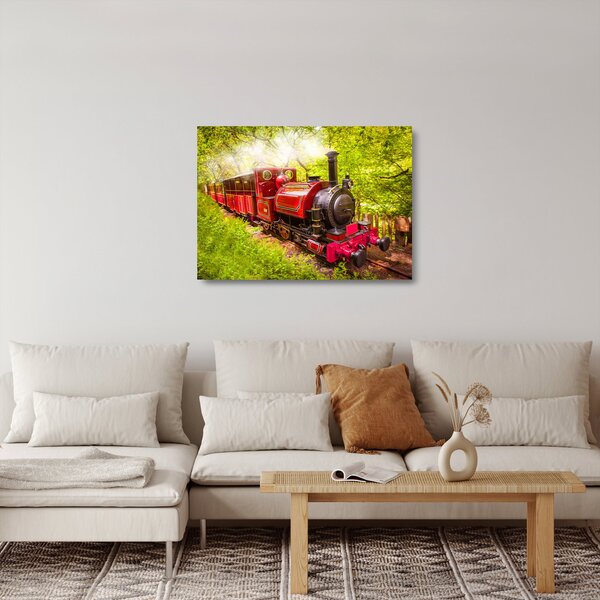 Tablou pe sticlă - Tren cu aburi (70x50 cm)