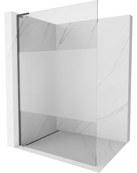 Mexen Kioto L, paravan de duș walk-in 70 x 200 cm, sticlă mată transparentă de 8 mm, profil grafit, 800-070-103-66-35