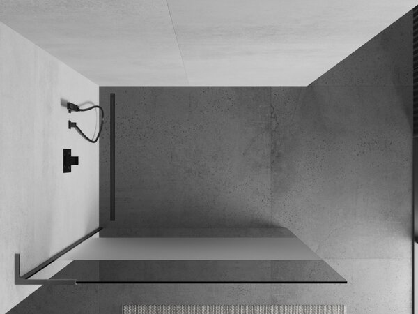 Mexen Kioto L, paravan de duș walk-in 70 x 200 cm, sticlă mată transparentă de 8 mm, profil grafit, 800-070-103-66-35