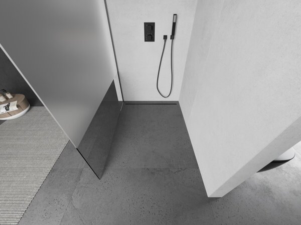 Mexen Kioto L, paravan de duș walk-in 70 x 200 cm, sticlă mată transparentă de 8 mm, profil grafit, 800-070-103-66-35