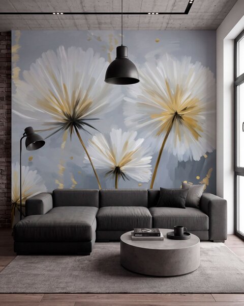 Tapet păpădii luxuriante într-un stil pitoresc, Fototapet Abstract, w05570 : Uwalls.ro