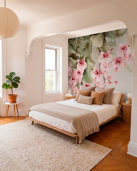 Tapet Orhidee, flori suspendate, Fototapet Flori, w05619 : Uwalls.ro