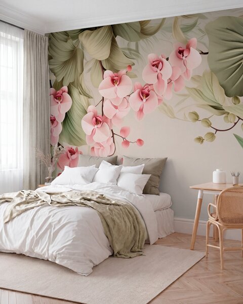 Tapet Orhidee, flori suspendate, Fototapet Flori, w05619 : Uwalls.ro