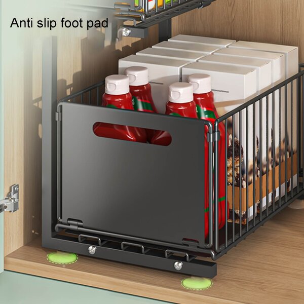 Sinkslide™ Organizator Cu Sertar Glisant Pe 2 Niveluri, Negru