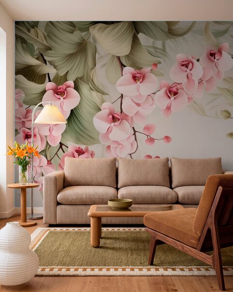 Tapet Orhidee, flori suspendate, Fototapet Flori, w05619 : Uwalls.ro