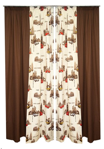 Set draperii Velaria London maro, 2x170x240 cm