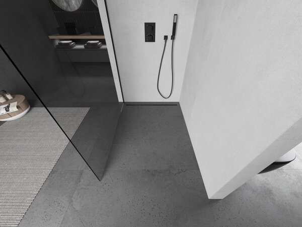 Mexen Kioto L, paravan de dus walk-in 50 x 200 cm, sticla transparenta 8 mm, profil negru, 800-050-103-70-00