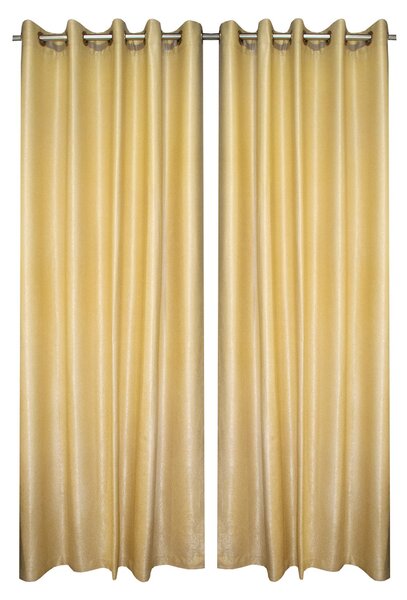 Set draperii Velaria soft auriu cu capse, 2x140x260 cm
