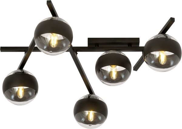 Emibig Smart Stripe lampă de tavan 5x10 W negru-transparent 1105/5