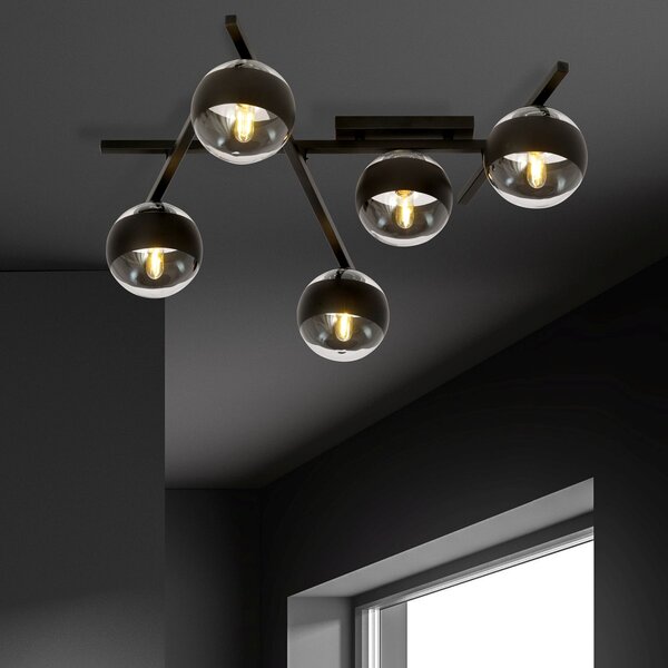 Emibig Smart Stripe lampă de tavan 5x10 W negru-transparent 1105/5